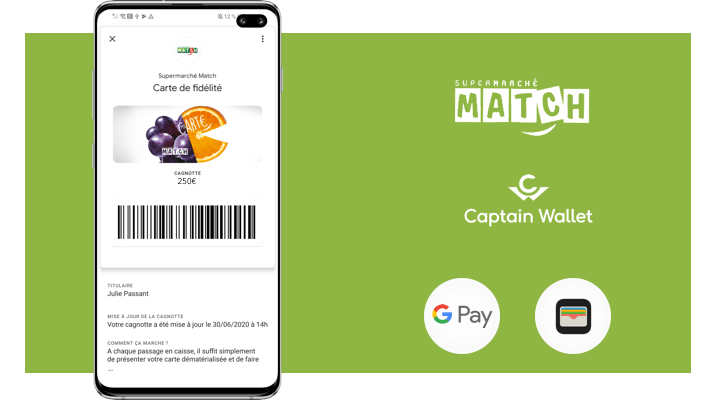 Visuel Supermarchés Match digitalise sa carte de fidélité avec Captain Wallet